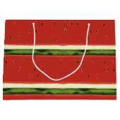 ブライトレッドウォーターカラースイカ抱き枕 ラージペーパーバッグ (正面)