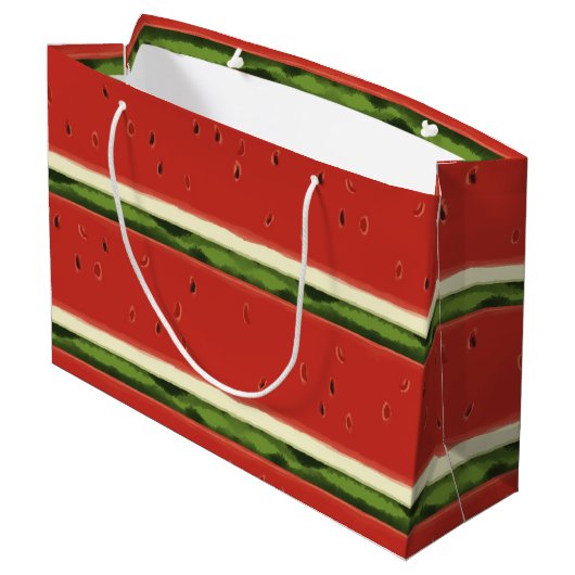 ブライトレッドウォーターカラースイカ抱き枕 ラージペーパーバッグ (裏面アングル)