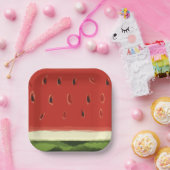 ブライトレッドウォーターカラースイカ紙プレート ペーパープレート (パーティー)