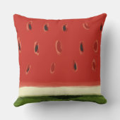 ブライトレッドウォーターカラースイカ装飾用クッション クッション (裏面)