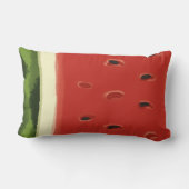 ブライトレッドウォーターカラースイカ装飾用クッション ランバークッション (裏面)