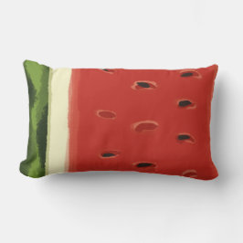 ブライトレッドウォーターカラースイカ装飾用クッション ランバークッション
