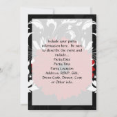 ブライトレッドガーベラデイジーオンブラック 招待状 (裏面)