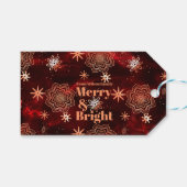 ブライトレッドギフトパーソナライズされたラベル ギフトタグ (正面(横))