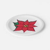 ブライトレッドクリスマスパーティーポインセチア紙プレート ペーパープレート (アングル)