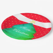 ブライトレッドクリスマスラージ紙プレート ペーパープレート (アングル)