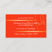 ブライトレッドシンプルエレガントラインシガンチュアラグジュアリー 名刺 (裏面)