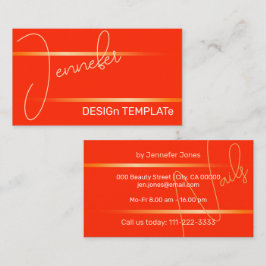 ブライトレッドシンプルエレガントラインシガンチュアラグジュアリー 名刺