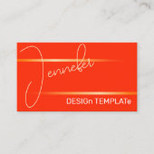 ブライトレッドシンプルエレガントラインシガンチュアラグジュアリー 名刺 (正面)