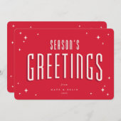 ブライトレッドシーズンズグリーティングレトロスターズフラット シーズンカード (正面/裏面)