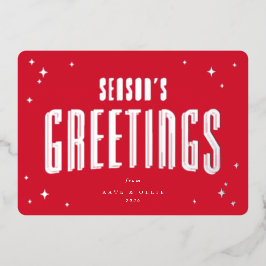 ブライトレッドシーズンズグリーティングレトロスターズフラット 箔シーズンカード