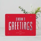 ブライトレッドシーズンズグリーティングレトロスターズフラット 箔シーズンカード (立ち正面)