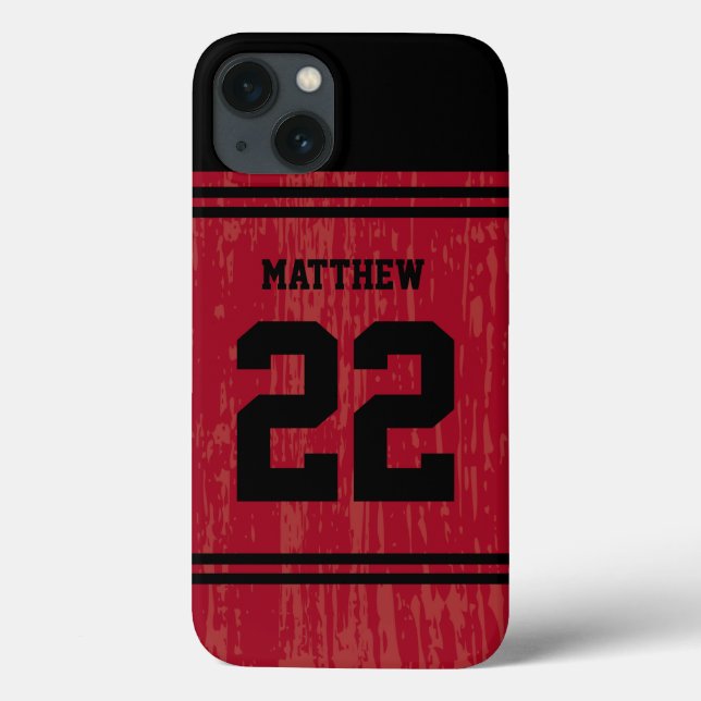 ブライトレッドスポーツジャージー番号iPhone 6 Case-Mate iPhoneケース (Back)