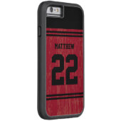 ブライトレッドスポーツジャージー番号iPhone 6 Case-Mate iPhoneケース (裏面/右)