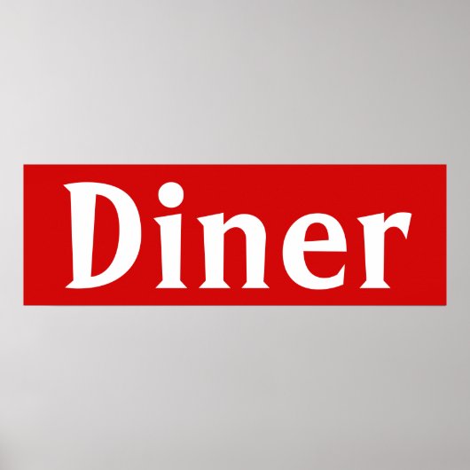 ブライトレッドダイナーウォールアートポスタープリント ポスター (正面)