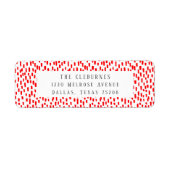 ブライトレッドダッシング差出人住所ラベル ラベル (正面)