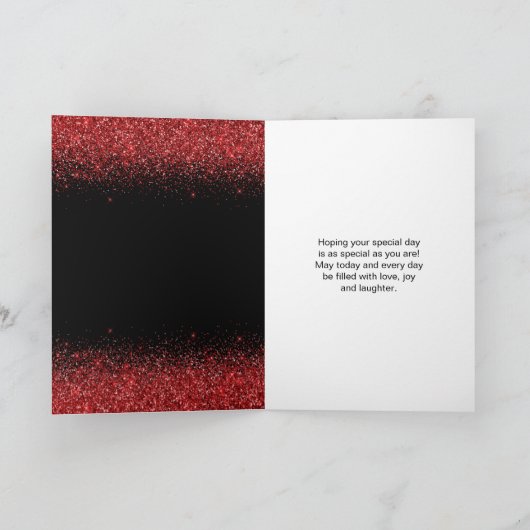 ブライトレッドドレスフェイクグリッターキンセアニェラ カード (内部)