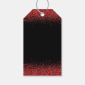 ブライトレッドドレスフェイクグリッターキンセアニェラ ギフトタグ (裏面)