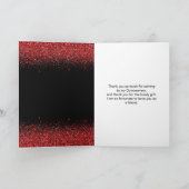 ブライトレッドドレスフェイクグリッターキンセアニェラ サンキューカード (内部)