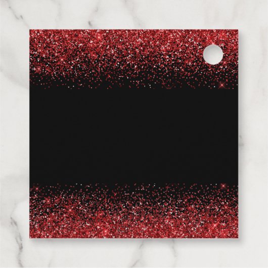 ブライトレッドドレスフェイクグリッターキンセアニェラ フェイバータグ (裏面)