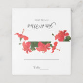 ブライトレッドハイビスカスフォールディング座席表 プレイスカード (外部開封)