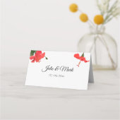 ブライトレッドハイビスカスフォールディング座席表 プレイスカード (裏面)