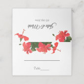 ブライトレッドハイビスカスフォールディング座席表 プレイスカード (外部開封)