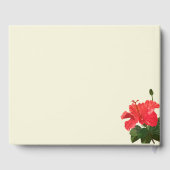 ブライトレッドハイビスカスフラワーズゲスト結婚ズブック ゲストブック (裏面)