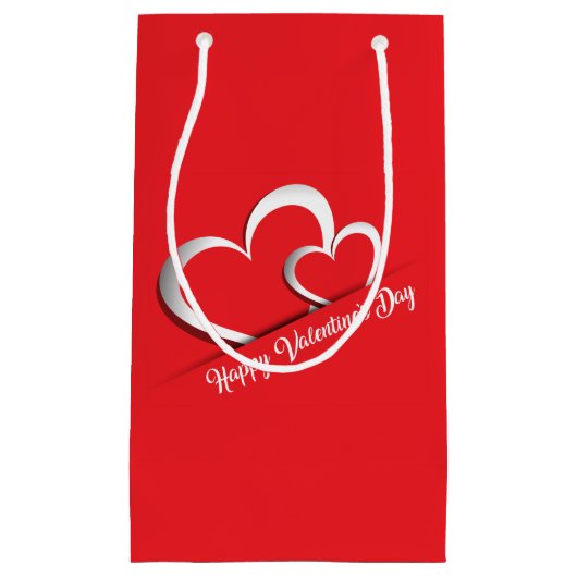 ブライトレッドバレンタインデー抱き枕 スモールペーパーバッグ (正面)