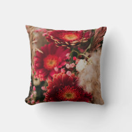 ブライトレッドフローラ装飾用クッション クッション