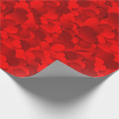 ブライトレッドブルゴーニュハートバレンタインラッピング紙 ラッピングペーパー (角)