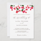 ブライトレッドブーゲンビレアフラワー結婚式招待状 招待状 (正面)