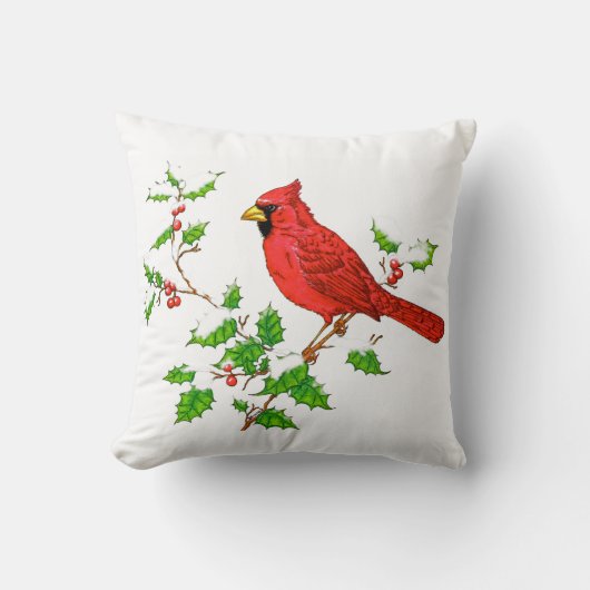 ブライトレッドホリデイ（鳥）ショウジョウコウカンチョウ クッション (正面)