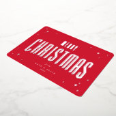 ブライトレッドメリークリスマスレトロスターズフラット 箔シーズンカード (回転した状態)