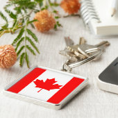 ブライトレッドメープルリーフカナダ国旗 キーホルダー (側面)