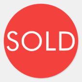 ブライトレッドモダンタイポグラフィカスタム販売 ラウンドシール (正面)