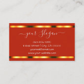 ブライトレッドラグジュアリーシグネチャーハンドレタリングフォント 名刺 (裏面)