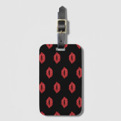 ブライトレッドリップグリッターキスフェミニン ラゲッジタグ (正面縦)