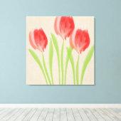 ブライトレッド春チューリップ キャンバスプリント (インサイチュ (ウッドフロア))