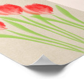 ブライトレッド春チューリップ ポスター (角)