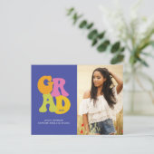 ブライトレトロデザイン2025写真卒業 ポストカード (スタンド正面)