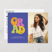 ブライトレトロデザイン2025写真卒業 ポストカード (正面/裏面)