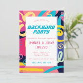 ブライトレトロドードルカジュアルズウェディングレセプション 招待状 (スタンド正面)