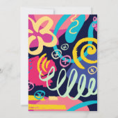 ブライトレトロドードルカジュアルズウェディングレセプション 招待状 (裏面)