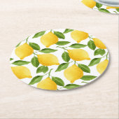ブライトレモンのコースター ラウンドペーパーコースター (アングル)