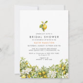 ブライトレモンフローラ |かわいいカジュアルブライダルシャワー 招待状 (正面)