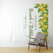 ブライトレモンブライダルシャワーフォトブース背景 タペストリー (インサイチュ(横))