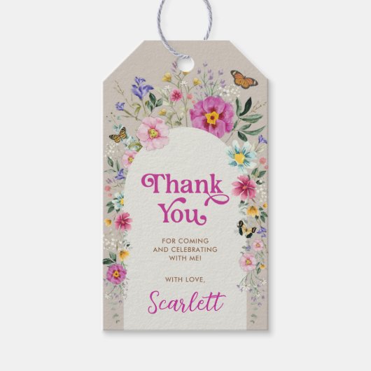 ブライトワイルドフラワーガーデン誕生日ありがとう ギフトタグ (正面)