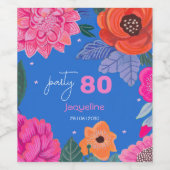 ブライトワイルドフラワーサマーバースデーパーティー ワインラベル (シングルラベル)