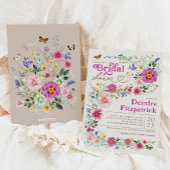 ブライトワイルドフラワーバタフライガーデンブライダルシャワー 招待状